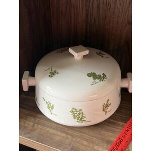 Herb Garden by Taste Setter 3 QUART ROUND COVERED CASSEROLE 8"  MADE IN JAPAN